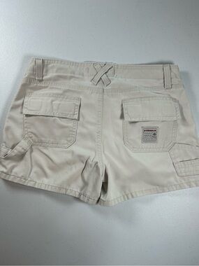 Vintage Hydraulic Y2K Cargo Carpenter Shorts Cross Belt Loop Cream Size 5/6